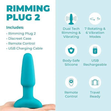 b-Vibe Rimming Plug 2 Rotating Rechargeable Anal Plug - Image 4