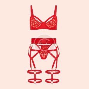 Red harness lingerie set