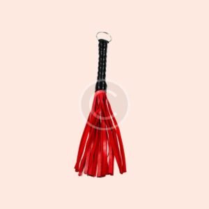 Mini red leather flogger